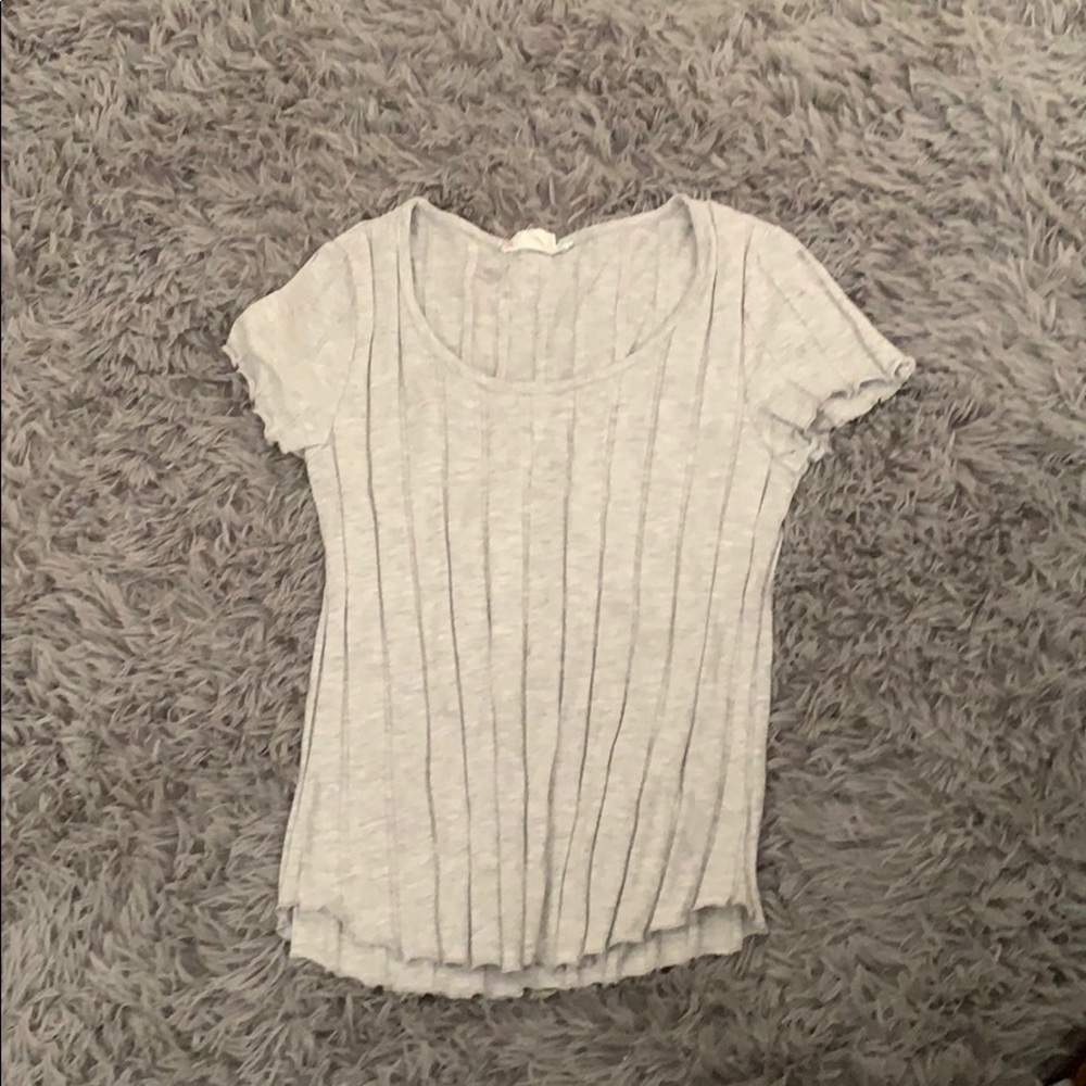 Gray skin tight shirt